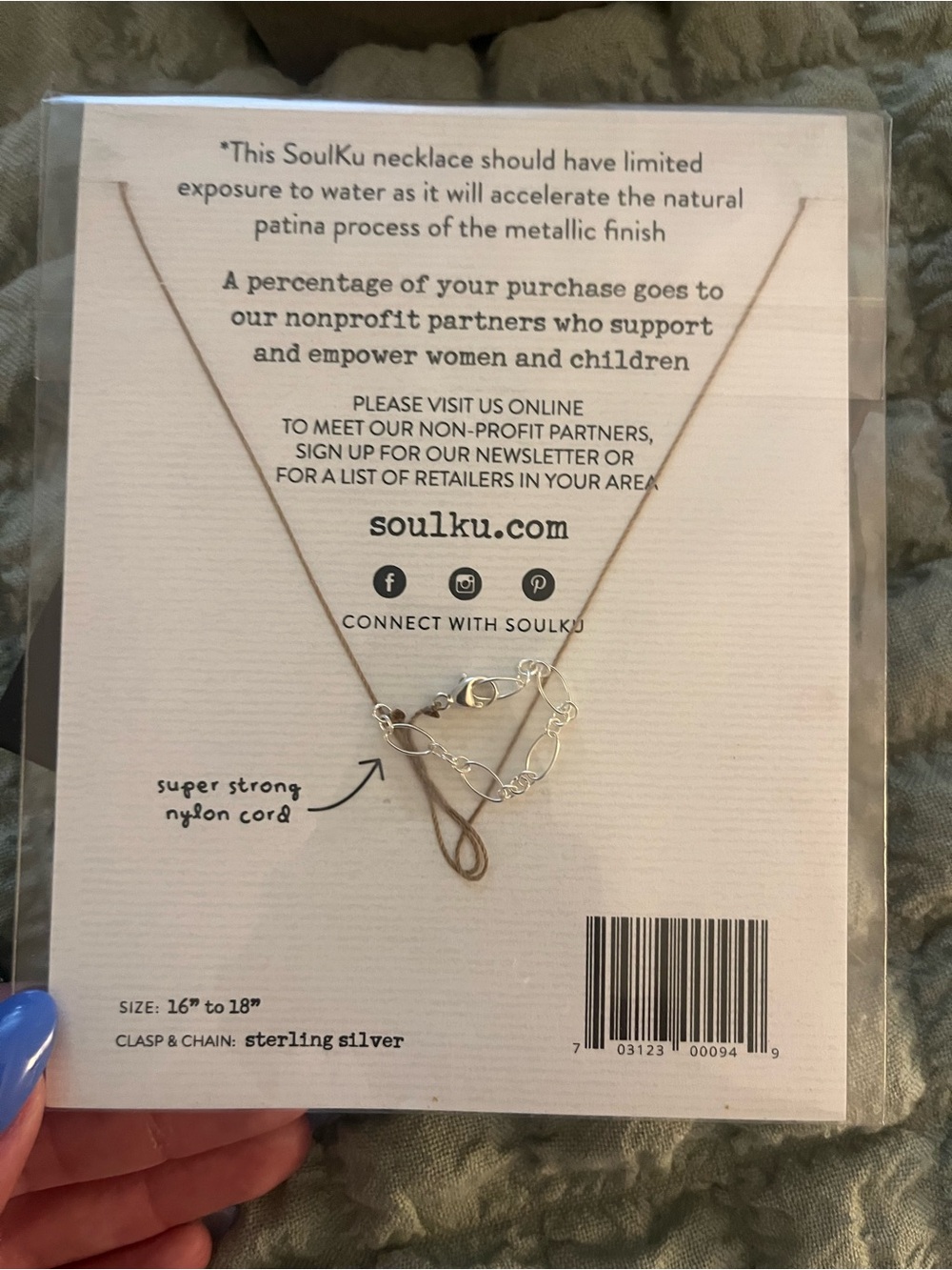 Moonstone String Necklace - Picture 2 of 3